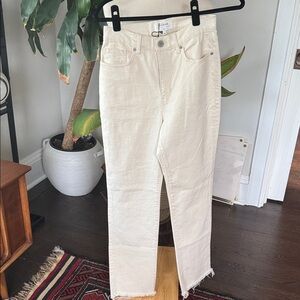 NWT La Ligne Cream High-Rise Straight-Leg Jeans